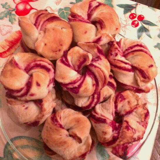 Рецепт веночков с клюквенным джемом