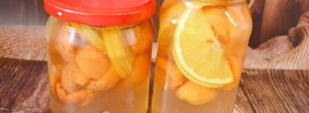 компот из абрикосов с лимоном и апельсином на зиму. Шаг 13