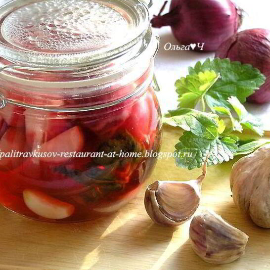 Рецепт маринованных овощей с мелиссой