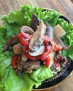 Маринованные шампиньоны со сладким перцем