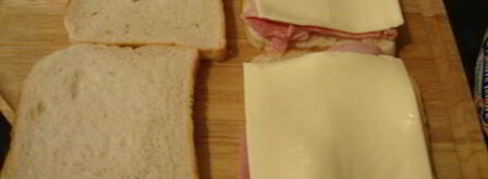 бгорячие бутерброды с ветчиной крок-месье. Шаг 4