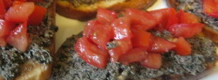 брускетта с кремом из маслин и помидорами. Шаг 10