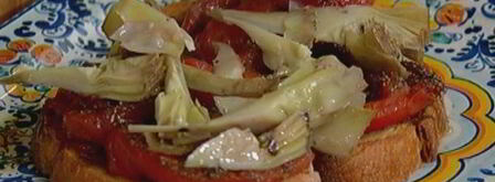 брускетта с помидорами-гриль и артишоками. Шаг 10