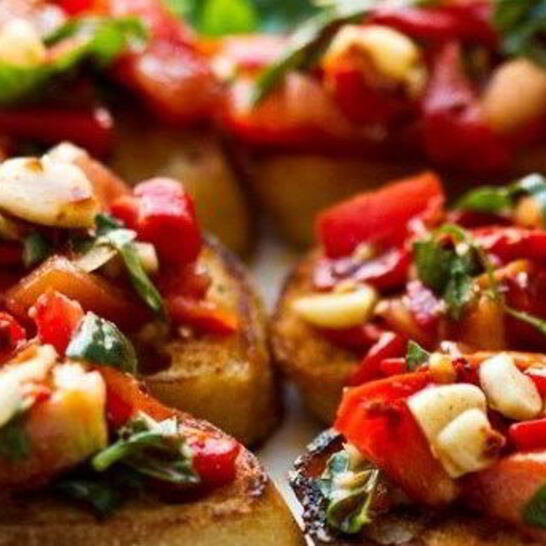 Рецепт торжественно-красной брускетта