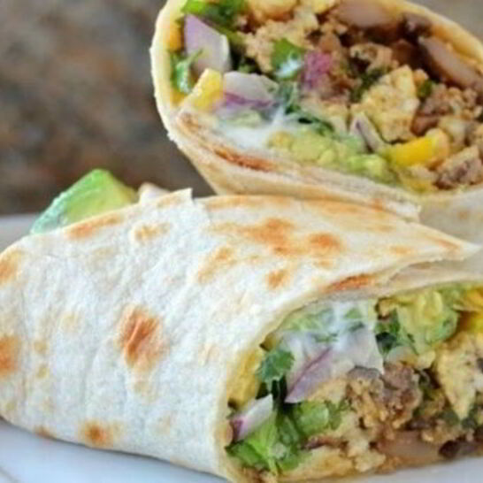 Рецепт буррито с беконом, грибами и картофелем