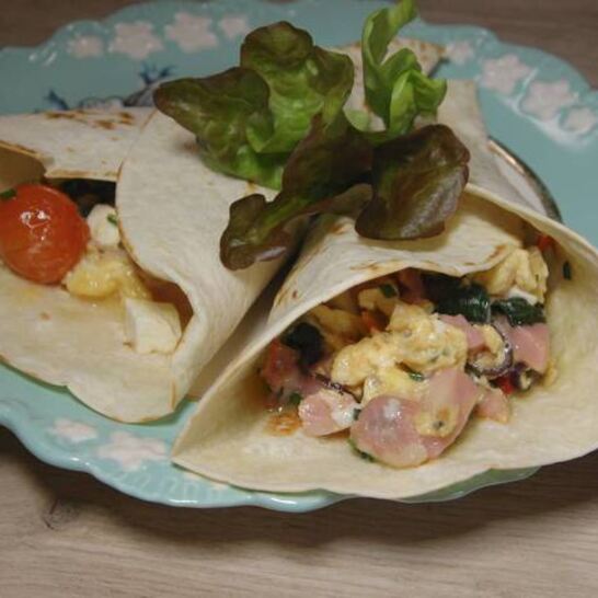 Рецепт буррито с индейкой, беконом и шпинатом