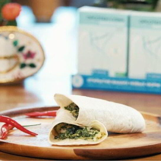 Рецепт диетического буррито с яйцом, шпинатом и грибами