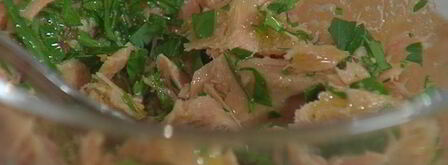 бутерброд с тунцом, запеченным перцем и хумусом. Шаг 8