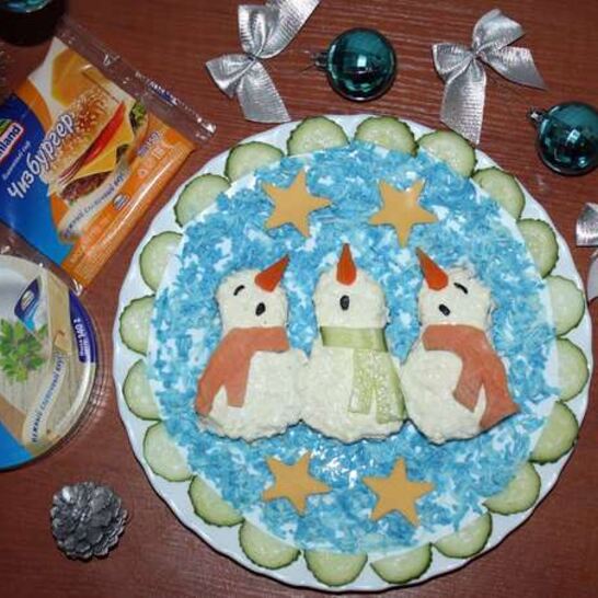 Рецепт бутербродов поющих снеговики в шарфиках