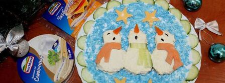 бутерброды поющие снеговики в шарфиках. Шаг 12