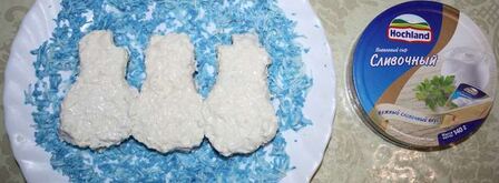 бутерброды поющие снеговики в шарфиках. Шаг 6