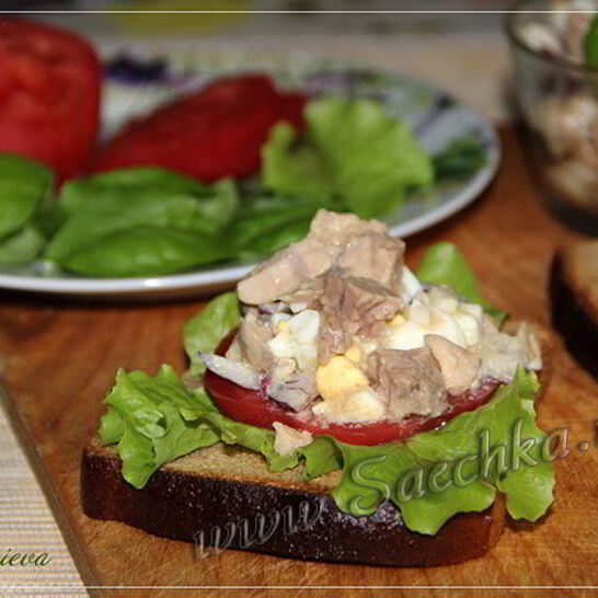 Рецепт бутербродов с печенью трески и яйцом