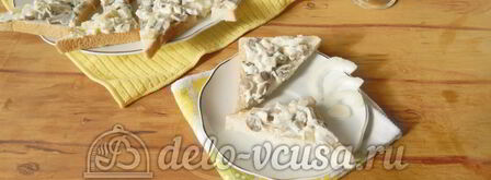 бутерброды с шампиньонами и сыром. Шаг 10