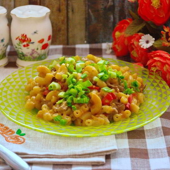 Рецепт макарон чизбургер