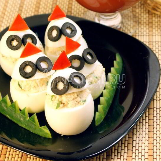 Рецепт фаршированных яиц привидения