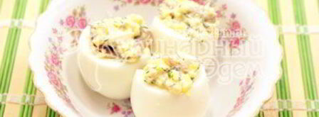 яйца фаршированные гнездышки. Шаг 6