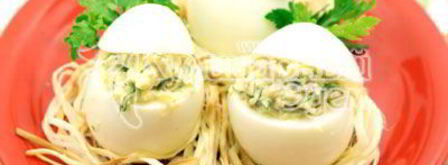 яйца фаршированные гнездышки. Шаг 6