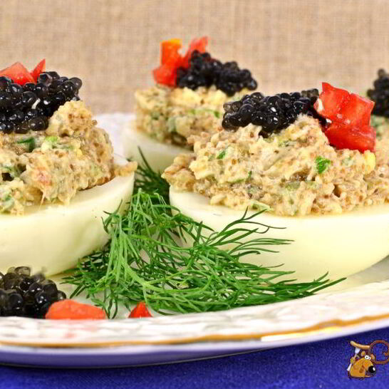 Рецепт яиц фаршированных селедочной икрой