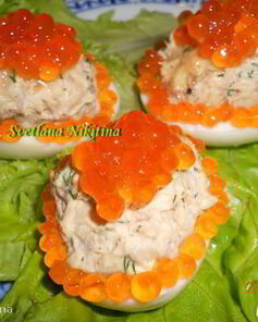 Яйца фаршированные тунцом