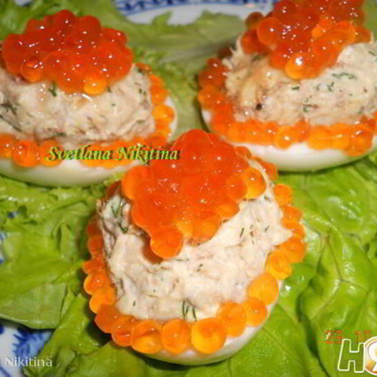 Рецепт яиц фаршированных тунцом