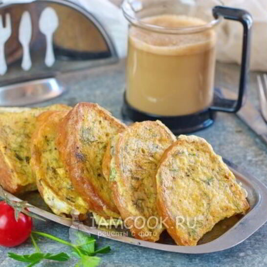 Рецепт гренков из белого хлеба с яйцом