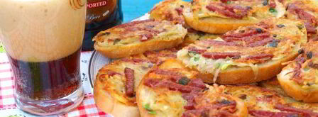 гренки к пиву с колбасой. Шаг 6