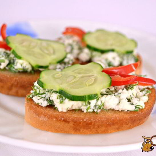 Рецепт гренков с брынзой