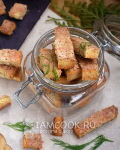 Гренки с крабово-креветочной пастой