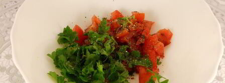 гренки с помидорами, оливками и фетой. Шаг 4