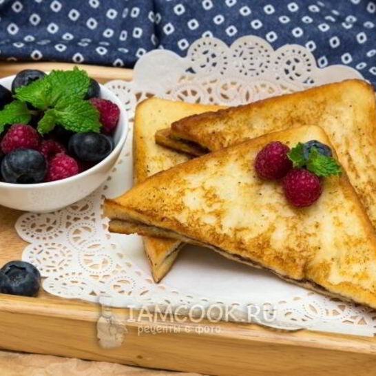 Рецепт гренков с шоколадно-ореховой пастой