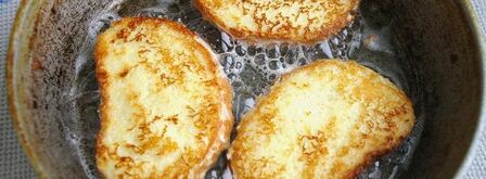 гренки сахарные, сырные и запеченные с яблоками. Шаг 4