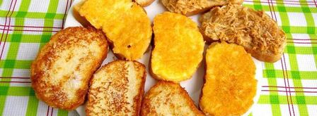 гренки сахарные, сырные и запеченные с яблоками. Шаг 11