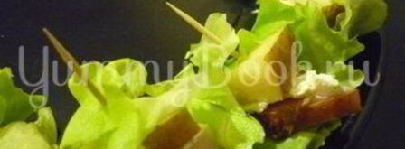 изящные канапе с грушей, ветчиной и сыром. Шаг 11