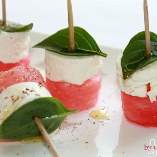 Рецепт канапе с арбузом и фетой