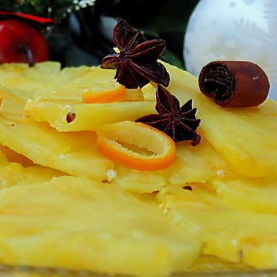 Рецепт карпачча из ананаса с просекко и специями