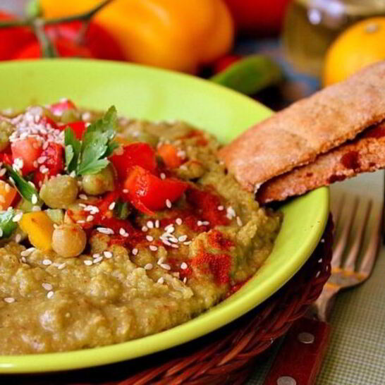 Рецепт хумуса с овощами