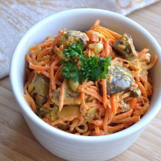 Рецепт корейской морковки с печенью