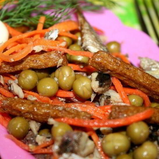 Рецепт корейской морковки с сухариками