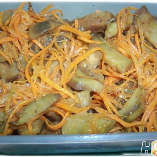 Рецепт моркови с баклажанами по-корейски