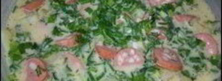 омлет с картошкой, сосисками, зеленью и плавлеными сырками в духовке. Шаг 12