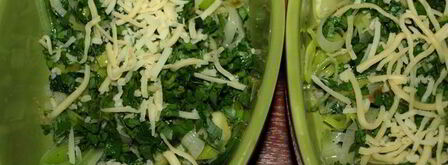 омлет с луком-пореем, шпинатом и сыром. Шаг 6