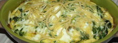 омлет с луком-пореем, шпинатом и сыром. Шаг 8