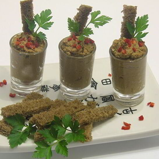 Рецепт печеночного куриного паштета с тыквой и овощами