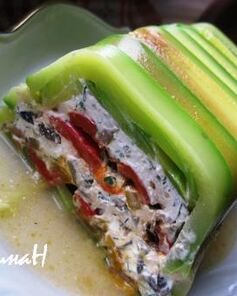 Творожный паштет с жареными перцами