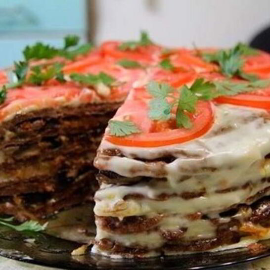 Рецепт нежного печеночного торта с грибами