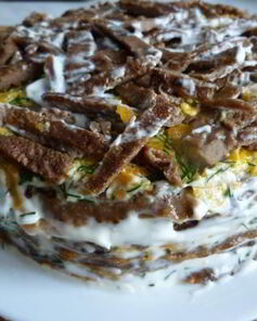 Печеночный торт из свиной печени