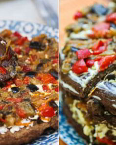 Печеночный торт с баклажанами