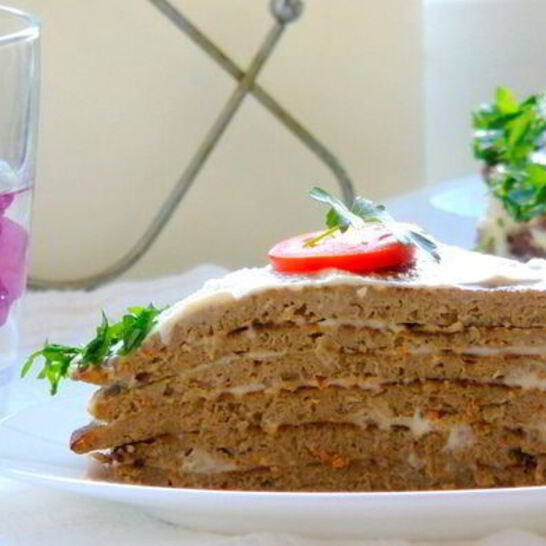 Рецепт печеночного торта с гречневой мукой