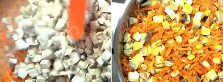 печеночный торт с грибами. Шаг 3