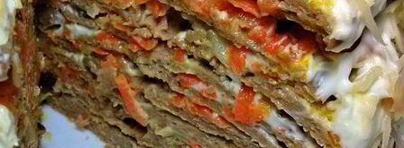 печеночный торт с грибами. Шаг 7